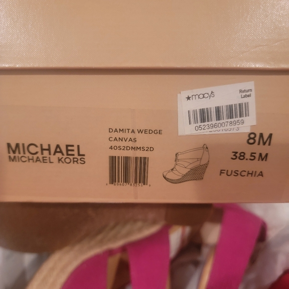New Michael Kors  fuschia heel sandal size 8m - Picture 4 of 4